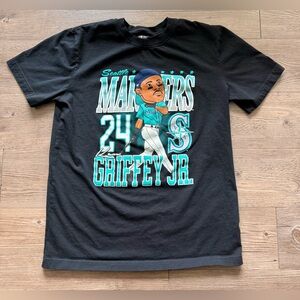 New Era Ken Griffey Jr #24 Black T-Shirt, Men’s Medium